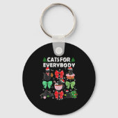 Cats For Everybody Christmas Cat Funny Xmas Women  Sleutelhanger (Voorkant)