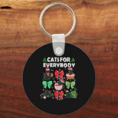 Cats For Everybody Christmas Cat Funny Xmas Women  Sleutelhanger (Voorkant)