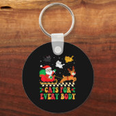 Cats For Everybody Christmas Cat Funny Xmas Women  Sleutelhanger (Voorkant)