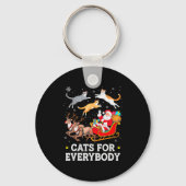 Cats For Everybody Christmas Cat Funny Xmas Women  Sleutelhanger (Voorkant)
