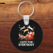 Cats For Everybody Christmas Cat Funny Xmas Women  Sleutelhanger (Voorkant)
