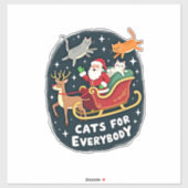 Cats For Everybody Christmas Cat Funny Xmas Women  Sticker (Vel)