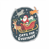 Cats For Everybody Christmas Cat Funny Xmas Women  Sticker (Voorkant)