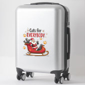 Cats For Everybody Christmas Cat Funny Xmas Women  Sticker (Koffer)
