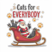 Cats For Everybody Christmas Cat Funny Xmas Women  Sticker (Voorkant)