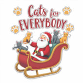 Cats For Everybody Christmas Cat Funny Xmas Women  Sticker (Voorkant)
