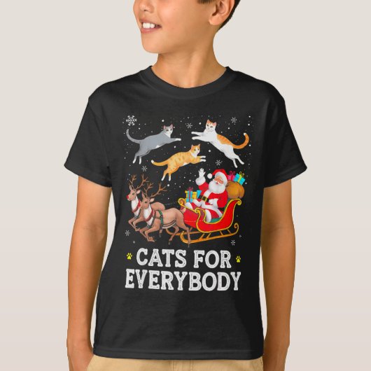 Cats For Everybody Christmas Cat Funny Xmas Women  T-shirt (Voorkant)