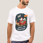 Cats For Everybody Christmas Cat Funny Xmas Women  T-shirt (Voorkant)