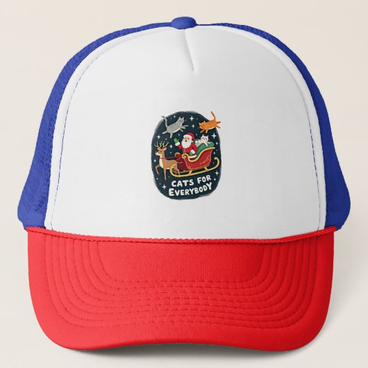Cats For Everybody Christmas Cat Funny Xmas Women  Trucker Pet (Voorkant)
