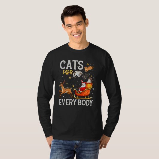 Cats For Everybody Santa  Christmas PJs Xmas Women T-shirt (Voorkant volledig)