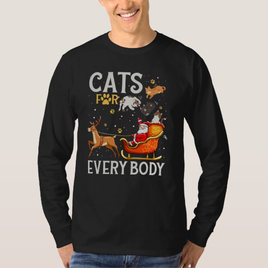 Cats For Everybody Santa  Christmas PJs Xmas Women T-shirt (Voorkant)