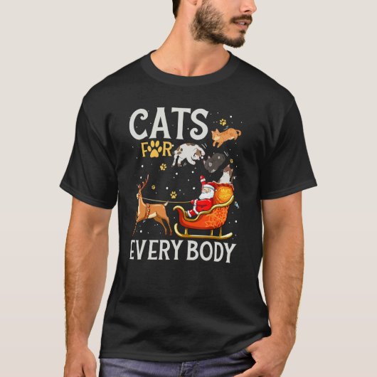 Cats For Everybody Santa  Christmas PJs Xmas Women T-shirt (Voorkant)