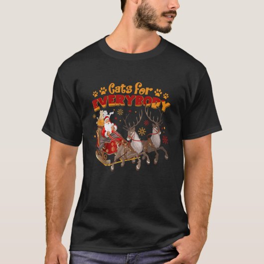 Cats For Everybody Ugly Christmas Cat Catmas Santa T-shirt (Voorkant)
