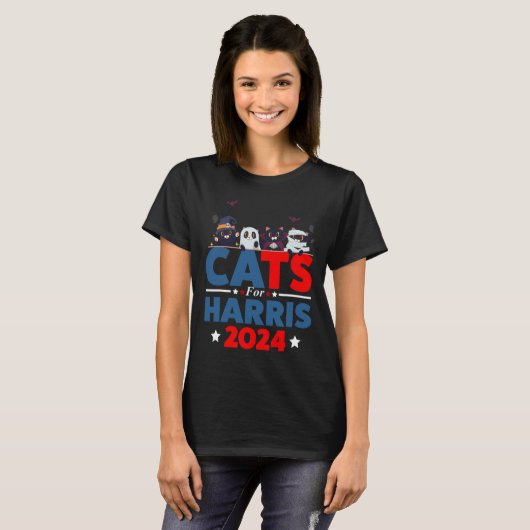 Cats for Harris 2024 - Kamala Harris Halloween Man T-shirt (Voorkant volledig)