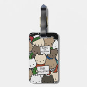 Cats for Palestine – Kawaii Cats for Justice Bagagelabel (Achterkant verticaal)