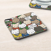 Cats for Palestine – Kawaii Cats for Justice Bier Onderzetter (Linkerzijde)