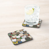 Cats for Palestine – Kawaii Cats for Justice Bier Onderzetter (Rechterzijde)