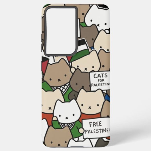 Cats for Palestine – Kawaii Cats for Justice Samsung Galaxy Hoesje (Achterkant)