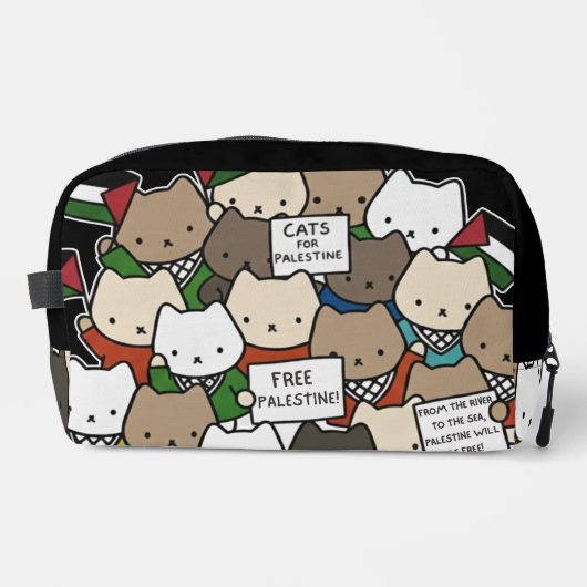 Cats for Palestine – Kawaii Cats for Justice Toilettasje (Voorkant)