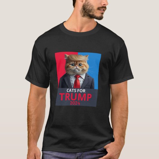 Cats for Trump 2024 Grappig T-shirt voor Vance Tru (Voorkant)