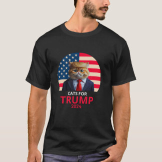 Cats for Trump 2024 Grappig T-shirt voor Vance Tru