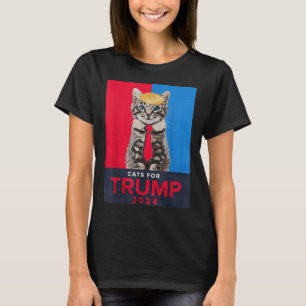 Cats for Trump 2024 Grappig T-shirt voor Vance Tru
