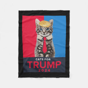Cats for Trump 2024 Grappig T-shirt voor Vance Tru Fleece Deken
