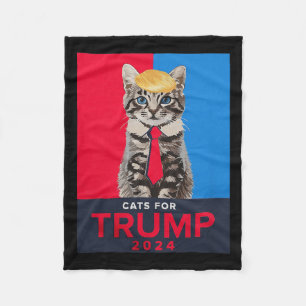 Cats for Trump 2024 Grappig T-shirt voor Vance Tru Fleece Deken
