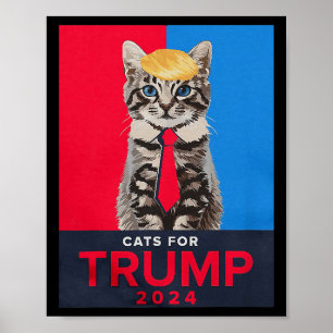 Cats for Trump 2024 Grappig T-shirt voor Vance Tru Poster