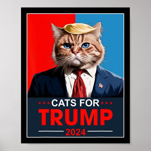 Cats for Trump 2024 Grappige stem voor Trump Cats  Poster (Voorkant)