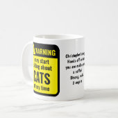 Cats Funny Personalized Warning Koffiemok (Voorkant links)