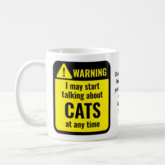 Cats Funny Personalized Warning Koffiemok (Links)