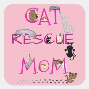CAT's Gelukkige Moederdag om Mam te redden! Vierkante Sticker