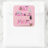 CAT's Gelukkige Moederdag om Mam te redden! Vierkante Sticker (Tas)