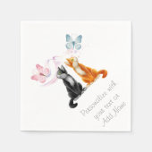 Cats Gender Reopenbaart Baby shower Party Napkins Servet (Voorkant)