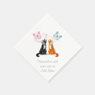 Cats Gender Reopenbaart Baby shower Party Napkins Servet