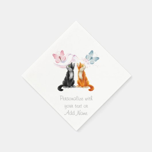 Cats Gender Reopenbaart Baby shower Party Napkins Servet (Hoek)