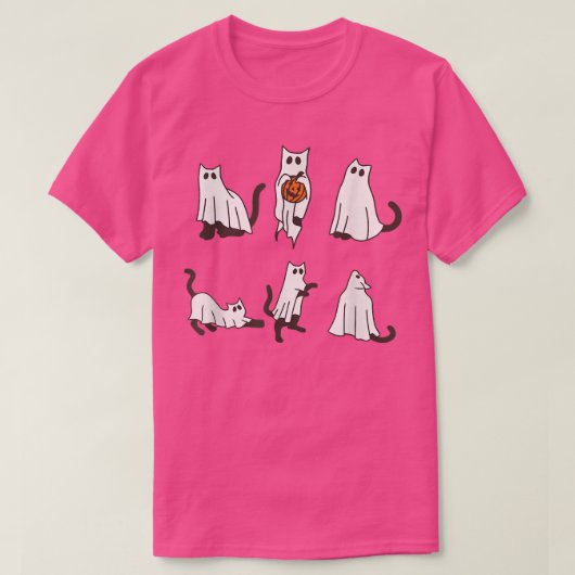 Cats Ghosts Pattern Halloween Funny Cat Costume T-shirt (Design voorkant)