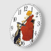 Cats Girl Milk French Art Nouveau Wall Clock Grote Klok (Hoek)