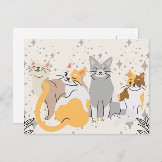 Cats group briefkaart (Voorkant / Achterkant)