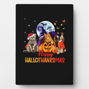 Cats Happy Hanksmas Halloween Thanksgiving C Fotoplaat