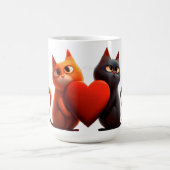 Cats, Heart,pet Magische Mok (Midden)