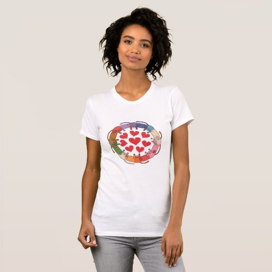 Cats Hearts T-shirt (Voorkant volledig)