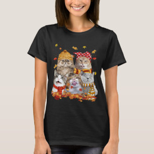 Cats Herfst herfstbladboom grappig T-shirt
