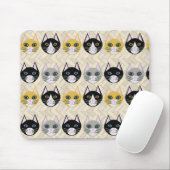 Cats Herringbone Beige Muismat (Met muis)