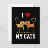 Cats: I Love My Cats Briefkaart (Voorkant / Achterkant)