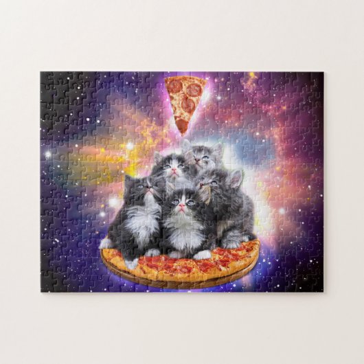 Cats Illuminatis en pizza Legpuzzel (Horizontaal)