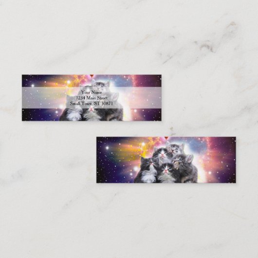 Cats Illuminatis en pizza Mini Visitekaartje (Voorkant / Achterkant)