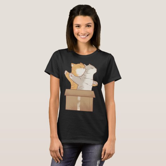 Cats in Box T-shirt (Voorkant volledig)