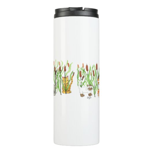 Cats in CatTails Thermosbeker (Achterkant)